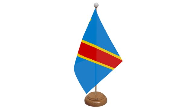 Congo DR 2006 Small Flag with Wooden Stand